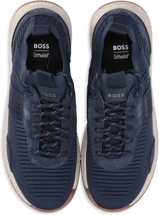 BOSS Titanium panelled sneakers Blue