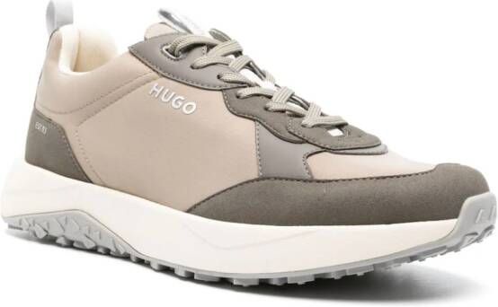 BOSS two-tone panelled sneakers Neutrals