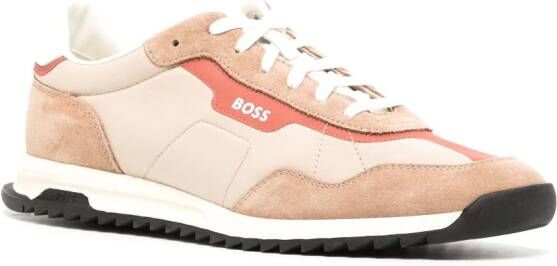 BOSS washed-effect low-top sneakers Neutrals
