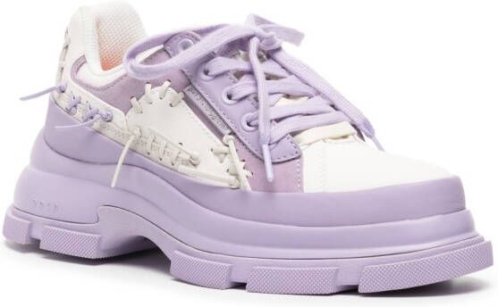 Both chunky low-top sneakers Purple