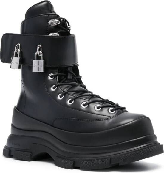 Both Gao Eva padlock-detail boots Black
