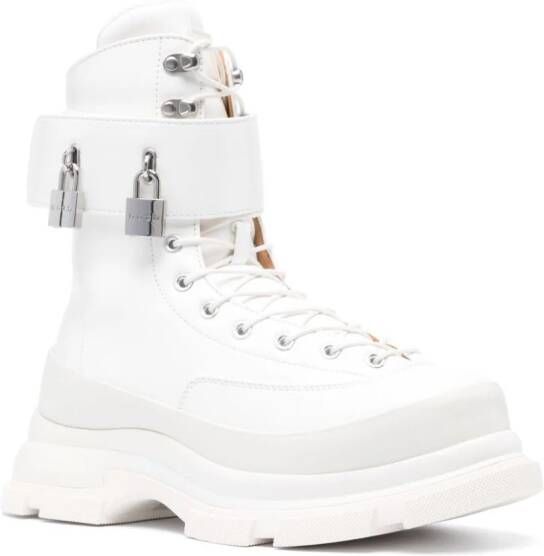 Both Gao Eva padlock-detail boots White