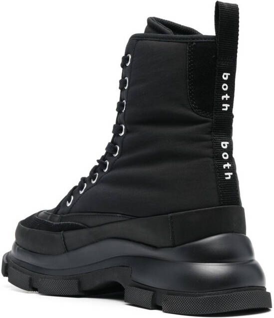 Both Gao logo-tape combat boots Black