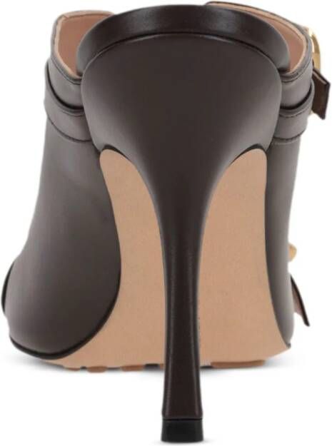 Bottega Veneta 90mm buckle leather heels Brown