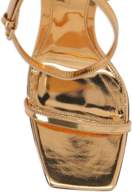 Bottega Veneta 90mm metallic leather sandals Gold