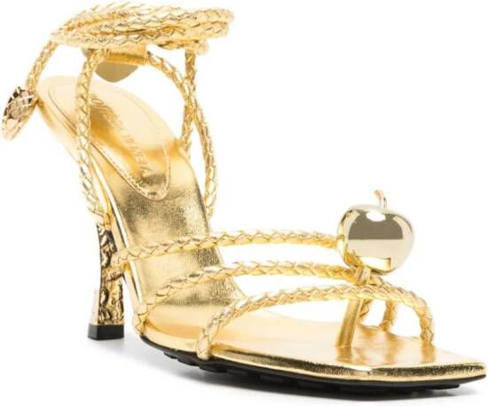 Bottega Veneta Adam 90mm metallic sandals Gold