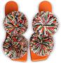 Bottega Veneta Adam Coaxial 90mm pom-pom sandals Orange - Thumbnail 4