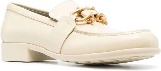 Bottega Veneta almond-toe leather loafers Neutrals