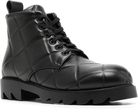 Bottega Veneta ankle length leather boots Black