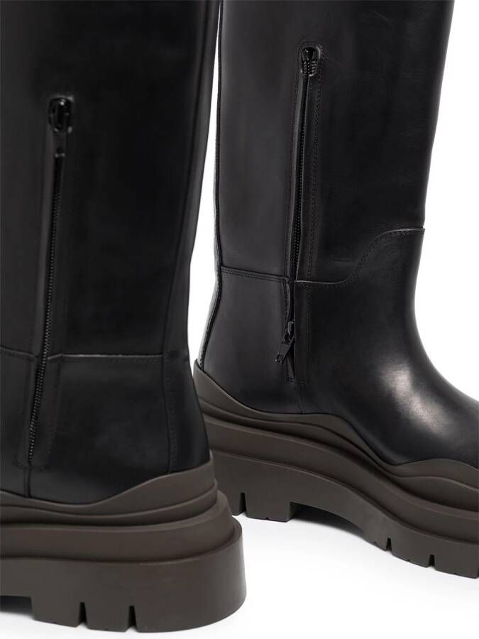 Bottega Veneta BV Tire knee-high leather boots Black