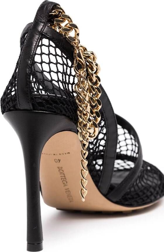 Bottega Veneta chain-trimmed 100mm mesh sandals Black