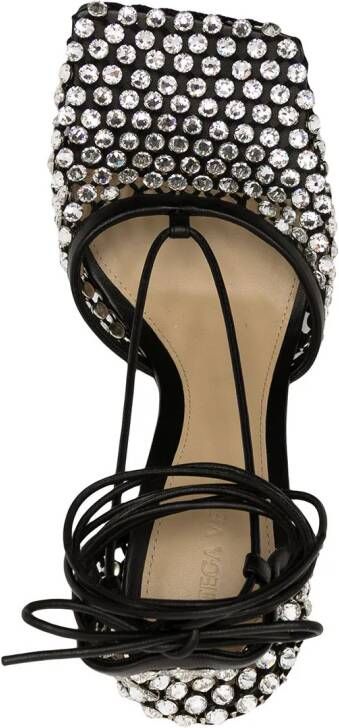 Bottega Veneta crystal-embellished tie-ankle sandals Black