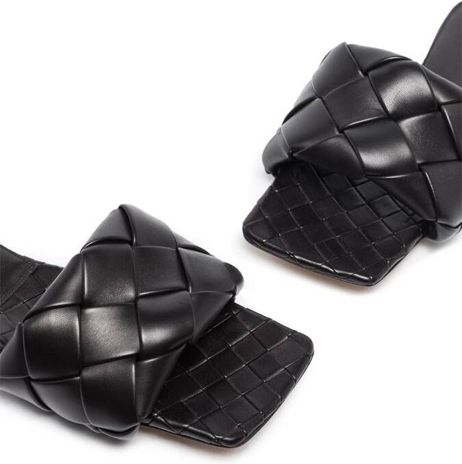 Bottega Veneta flat woven sandals Black