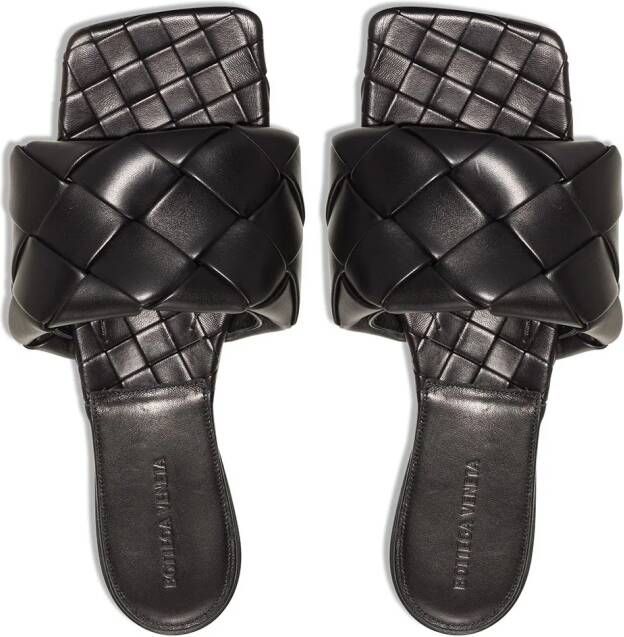 Bottega Veneta flat woven sandals Black