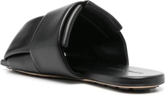 Bottega Veneta interwoven leather flat sandals Black