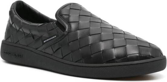 Bottega Veneta interwoven leather slip-on sneakers Black