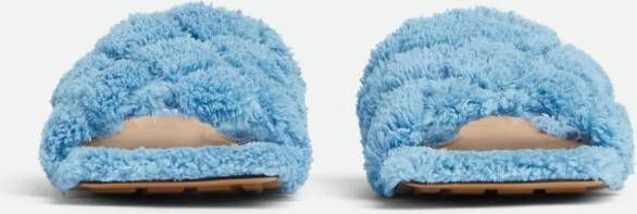Bottega Veneta Intrecciato faux-fur sandals Blue