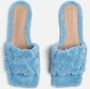 Bottega Veneta Intrecciato faux-fur sandals Blue - Thumbnail 4
