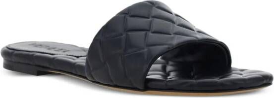 Bottega Veneta Intrecciato leather slides Black