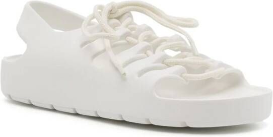 Bottega Veneta lace-detail open-toe sandals White
