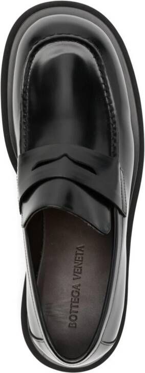 Bottega Veneta Lug polished leather loafers Black