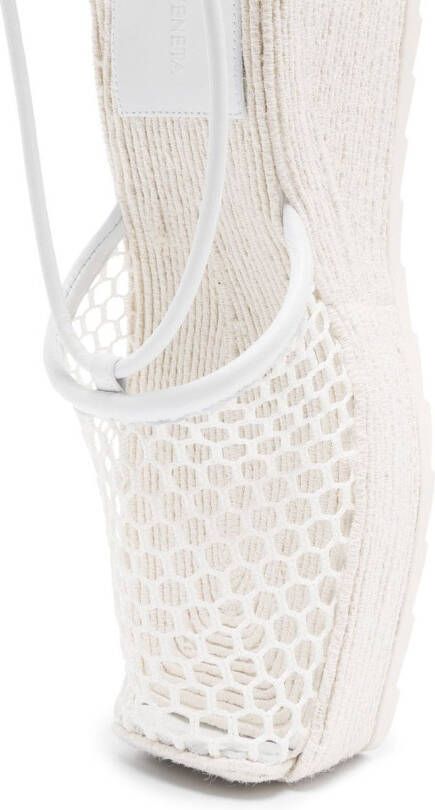 Bottega Veneta net-detail wedge sandals White