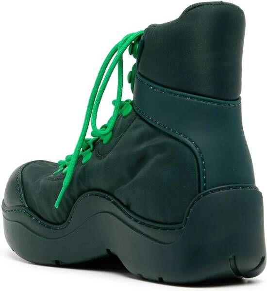 Bottega Veneta oversize-sole lace-up boots Green