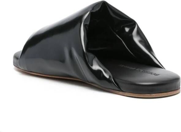 Bottega Veneta padded leather flat sandals Black