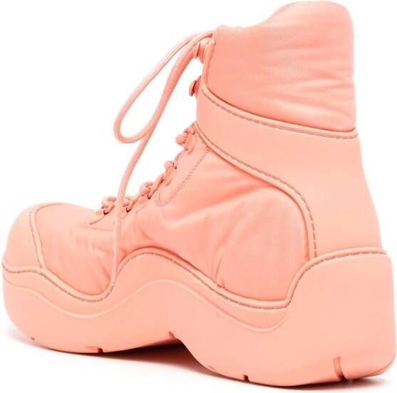 Bottega Veneta Puddle Bomber lace-up boots Pink