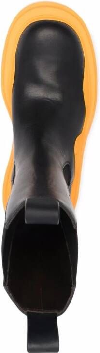 Bottega Veneta ridged-sole round-toe boots Black