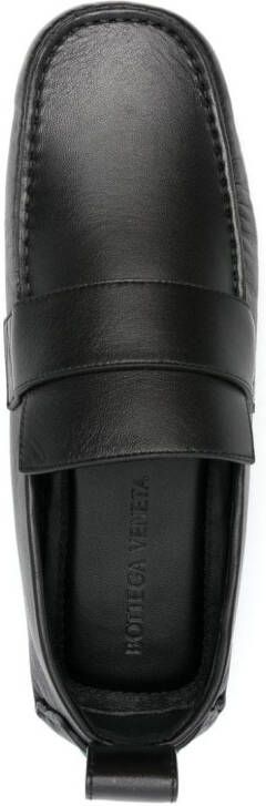 Bottega Veneta square-toe leather loafers Black