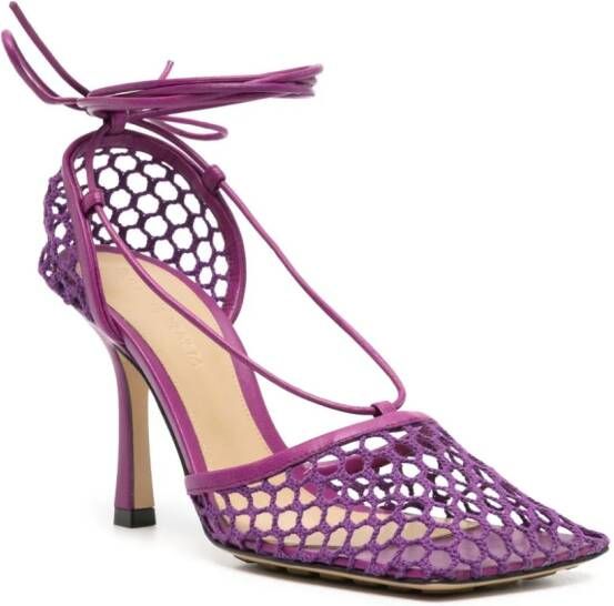 Bottega Veneta Stretch 90mm mesh sandals Purple