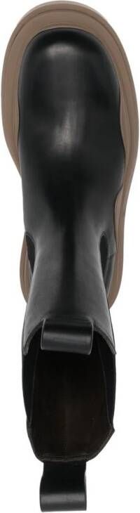 Bottega Veneta Tire contrasting-panel ankle boots Black
