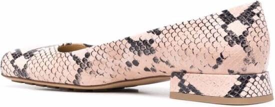Bottega Veneta Tower python-print ballerina shoes Pink
