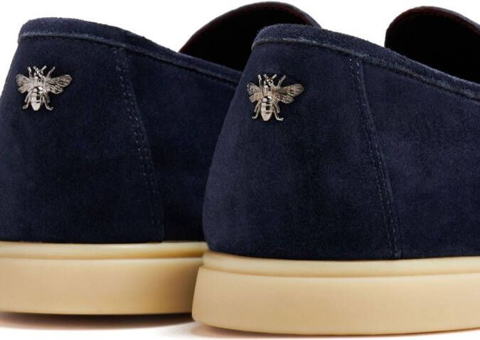 Bougeotte bee-appliqué suede loafers Blue