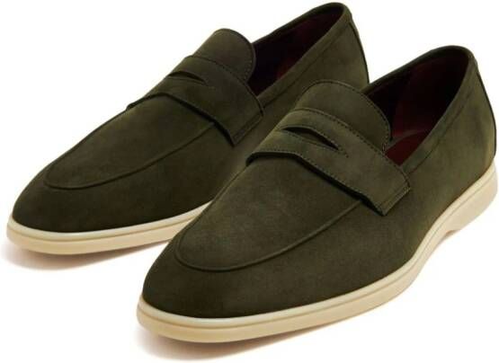 Bougeotte bee-appliqué suede loafers Green