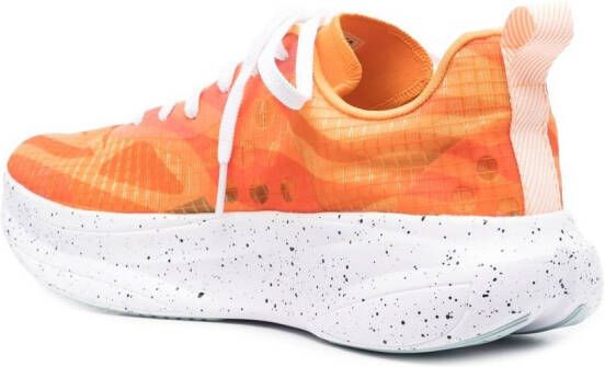 BRAND BLACK abstract-pattern lace-up sneakers Orange