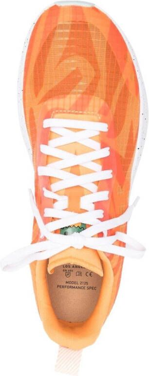 BRAND BLACK abstract-pattern lace-up sneakers Orange