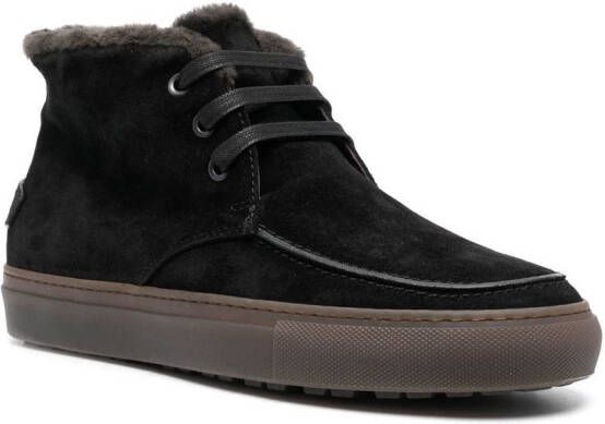 Brioni faux fur-lined suede boots Black