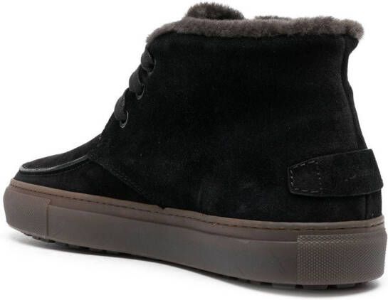 Brioni faux fur-lined suede boots Black
