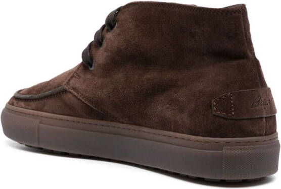 Brioni faux fur-lined suede boots Brown