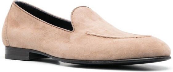 Brioni leather-suede loafers Neutrals