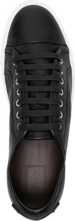 Brioni Primavera grained leather sneakers Black