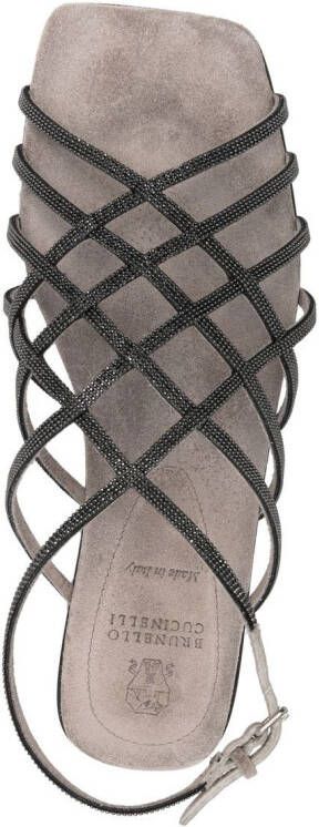Brunello Cucinelli 15mm buckle-fastening open-toe sandals Grey