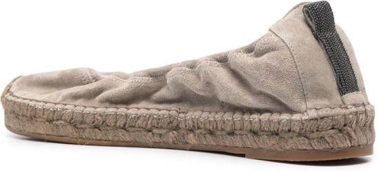 Brunello Cucinelli 20mm slip-on suede espadrilles Grey
