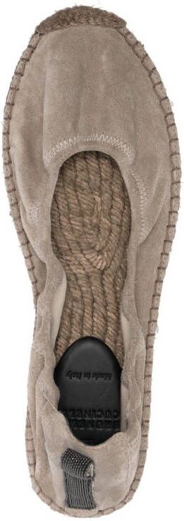 Brunello Cucinelli 20mm slip-on suede espadrilles Grey