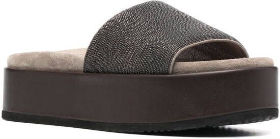Brunello Cucinelli 50mm chunky open-tie sandals Grey