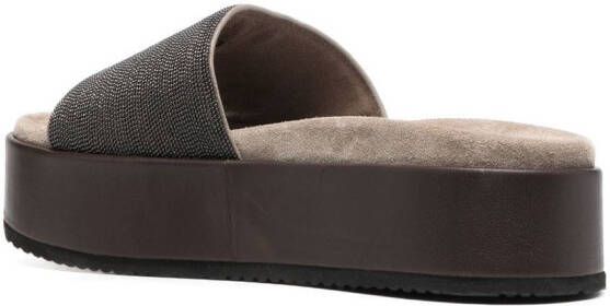 Brunello Cucinelli 50mm chunky open-tie sandals Grey
