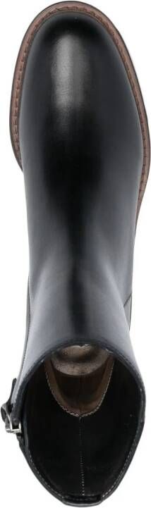 Brunello Cucinelli 60mm rhinestone-embellished leather ankle boota Black
