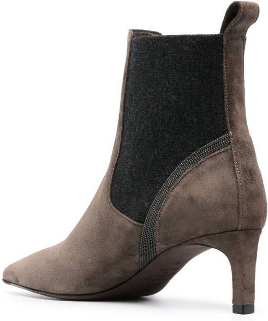 Brunello Cucinelli 60mm suede ankle boots Brown